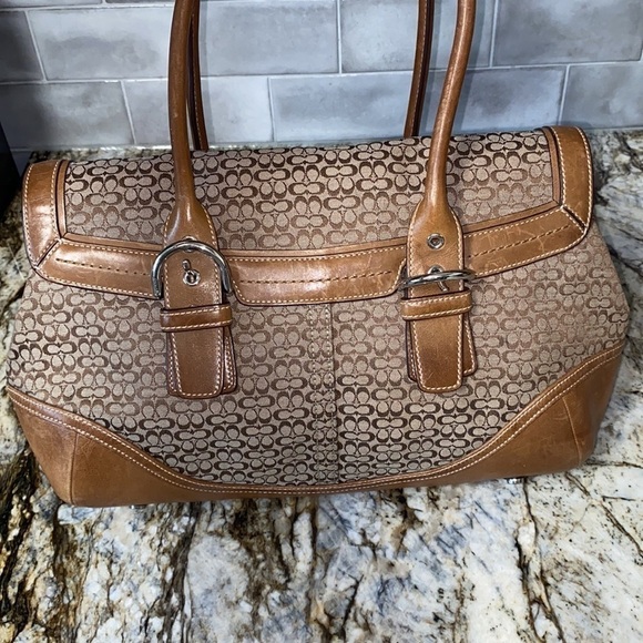 Coach Brown Signature Soho Satchel #7080 - Picture 6 of 9